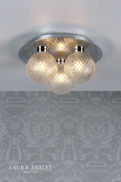 Prague 3 Light Polished Chrome Flush Fitting IP44