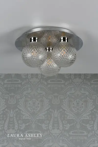 Prague 3 Light Polished Chrome Flush Fitting IP44