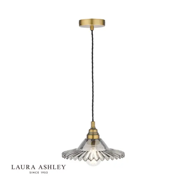 Pippa Aged Brass & Smoked Glass Pendant