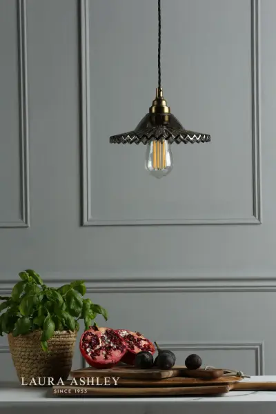 Pippa Aged Brass & Smoked Glass Pendant