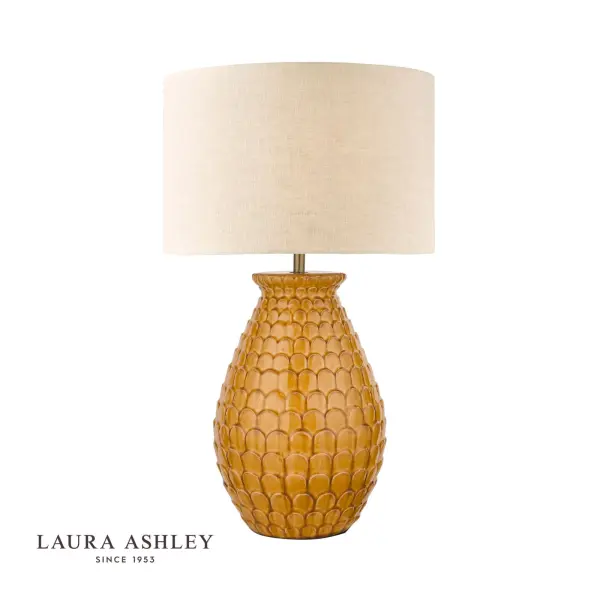 Liza Ceramic Table Lamp Orange C/W Shade