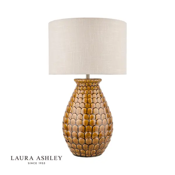 Liza Ceramic Table Lamp Orange C/W Shade