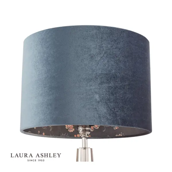 Portia Drum Blue Velvet Shade 300mm/ 12 Inch