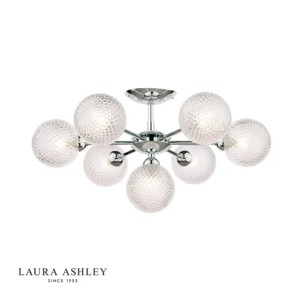 Atherton 7 Light Polished Chrome Semi Flush Fitting