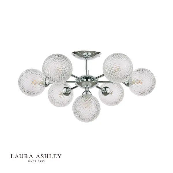 Atherton 7 Light Polished Chrome Semi Flush Fitting