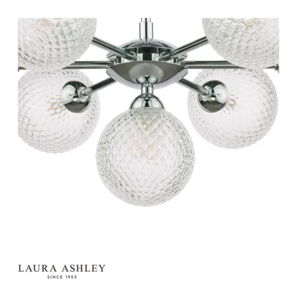 Atherton 7 Light Polished Chrome Semi Flush Fitting