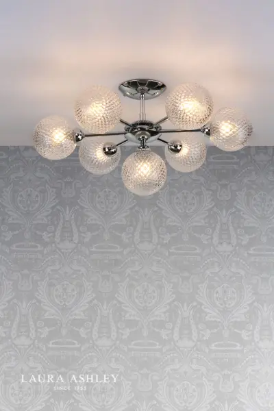 Atherton 7 Light Polished Chrome Semi Flush Fitting