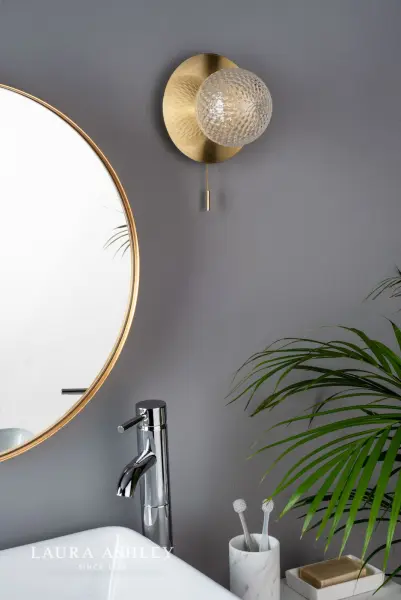 Prague Satin Brass Wall Light IP44