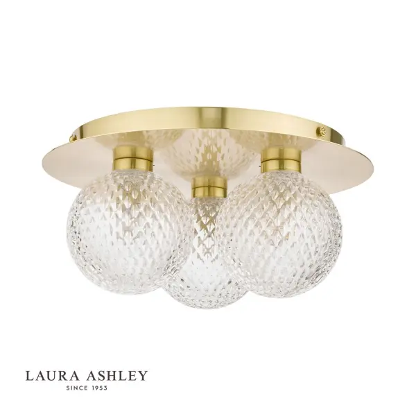 Prague 3 Light Satin Brass Flush Fitting IP44