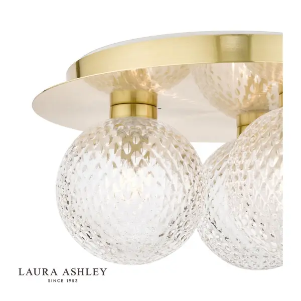 Prague 3 Light Satin Brass Flush Fitting IP44