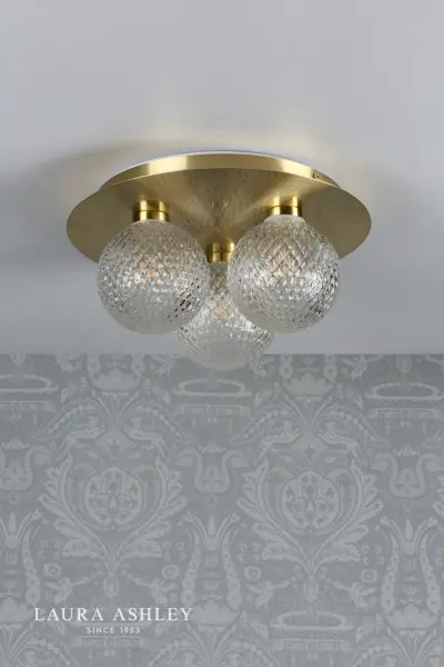 Prague 3 Light Satin Brass Flush Fitting IP44