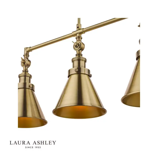 Rufus 3 Light Bar Pendant in Antique Brass