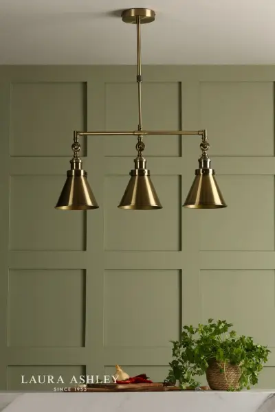 Rufus 3 Light Bar Pendant in Antique Brass