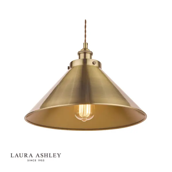 Rufus Large Antique Brass Pendant