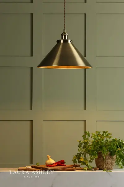 Rufus Large Antique Brass Pendant