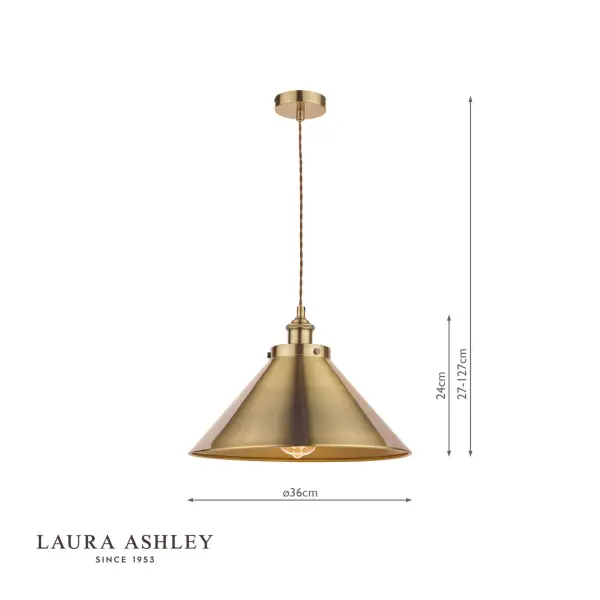 Rufus Large Antique Brass Pendant