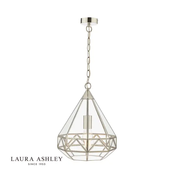 Zaria Polished Silver & Glass Pendant