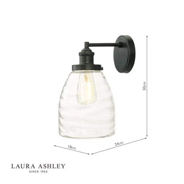 Ainsworth Matt Grey & Glass Outdoor Wall Light IP44