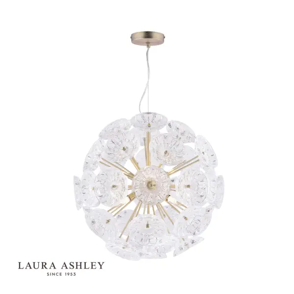 Elwick 6 Light Pendant in Antique Brass