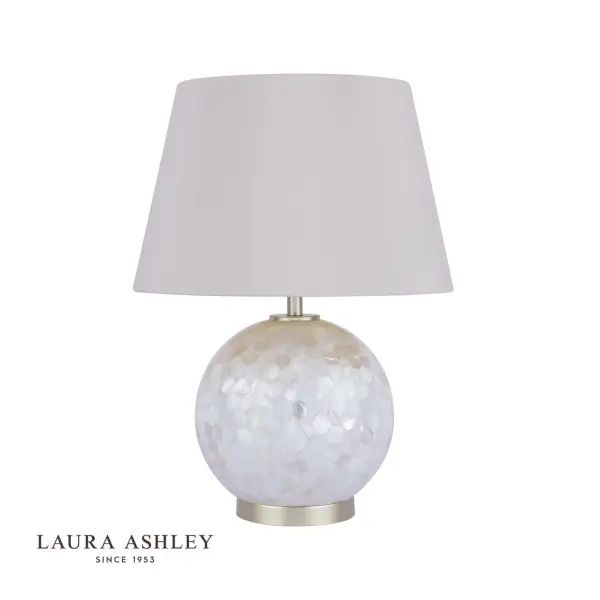 Mathern Cream Shell Table Lamp C/W Shade