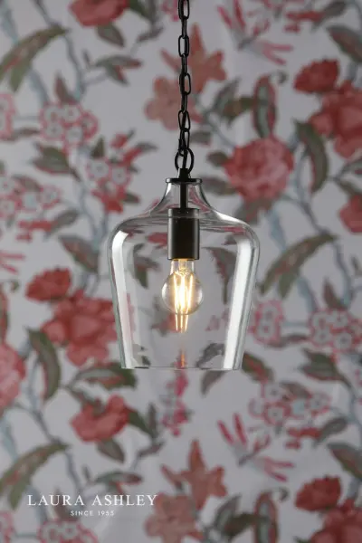 Ockley Matt Black & Clear Glass Pendant