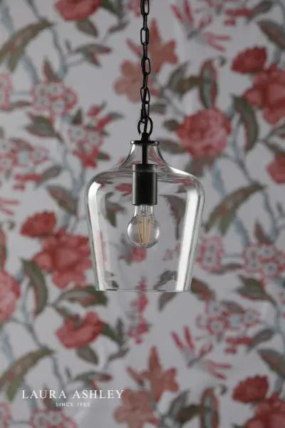 Ockley Matt Black & Clear Glass Pendant