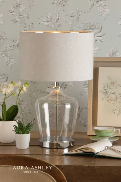Ockley Touch Table Lamp Polished Chrome & Glass C/W Shade
