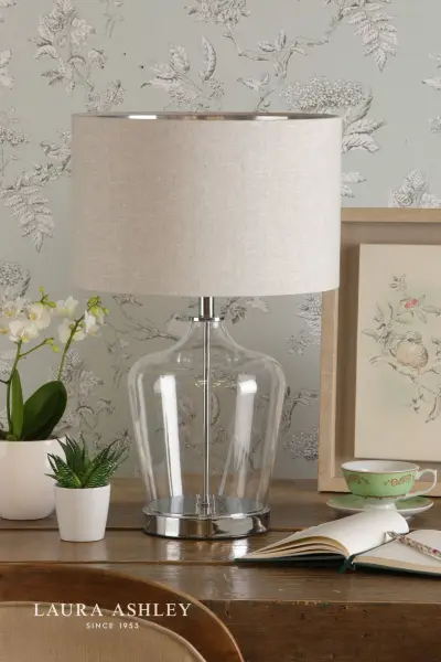 Ockley Touch Table Lamp Polished Chrome & Glass C/W Shade