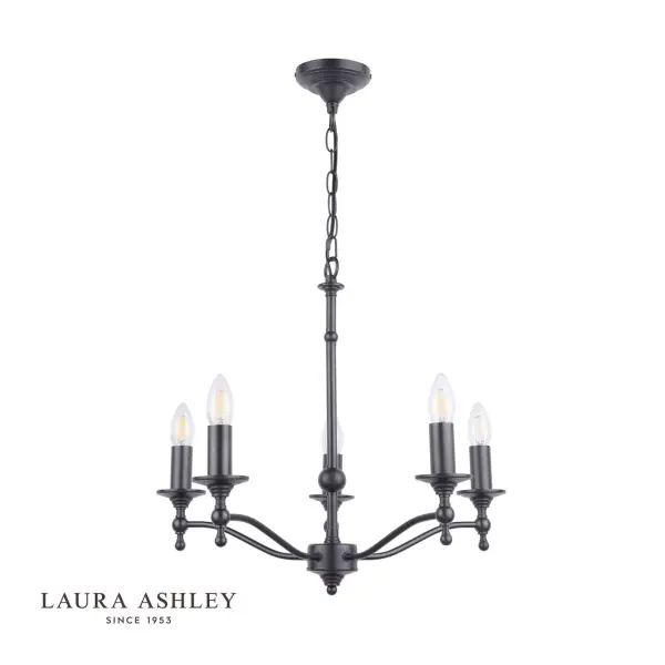 Ludchurch 5 Light Pendant in Black Finish