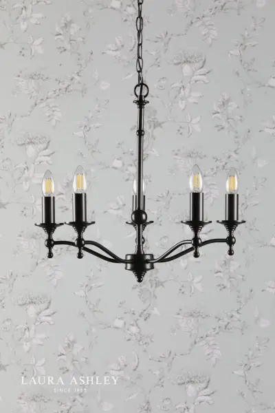 Ludchurch 5 Light Pendant in Black Finish