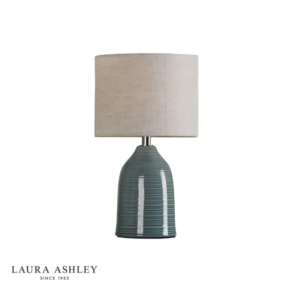 Penny Twin Pack Blue Glaze Table Lamp C/W Shade