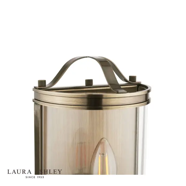Harrington Wall Light in Antique Brass and Glass