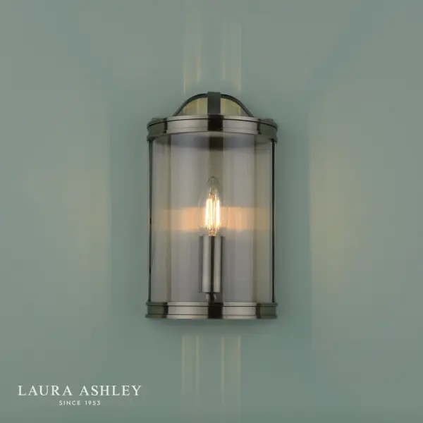Harrington Wall Light in Antique Brass and Glass