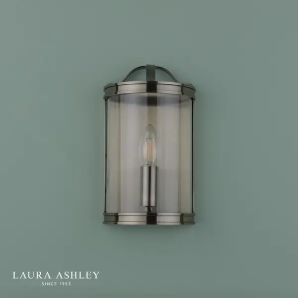 Harrington Wall Light in Antique Brass and Glass