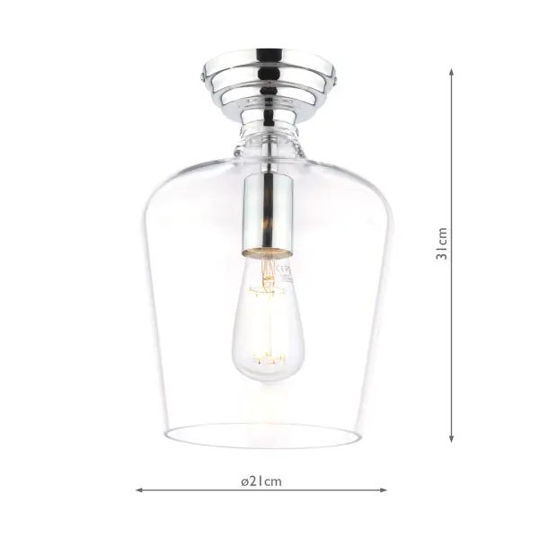 Ockley Polished Chrome Semi Flush Fitting