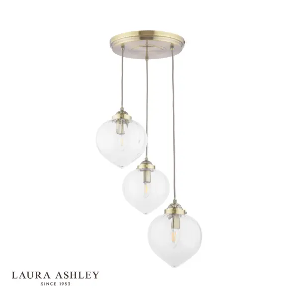 Whitham 3 Light Antique Brass Cluster Pendant