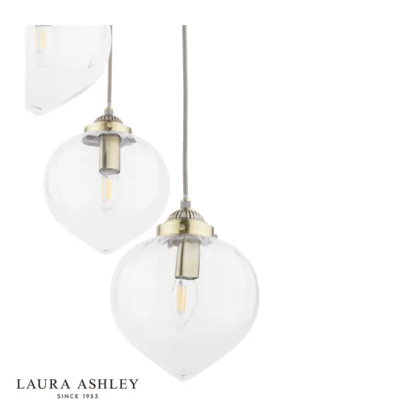 Whitham 3 Light Antique Brass Cluster Pendant