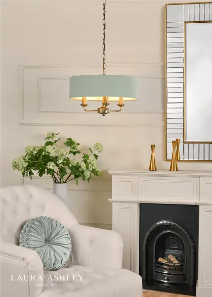 Sorrento 3 Light Shadelier Matt Antique Brass and Green Shade