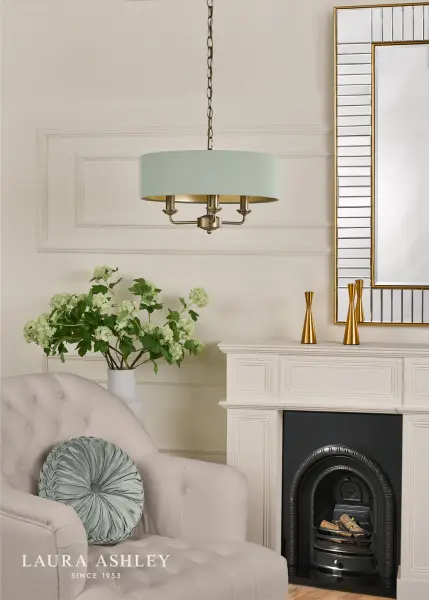 Sorrento 3 Light Shadelier Matt Antique Brass and Green Shade