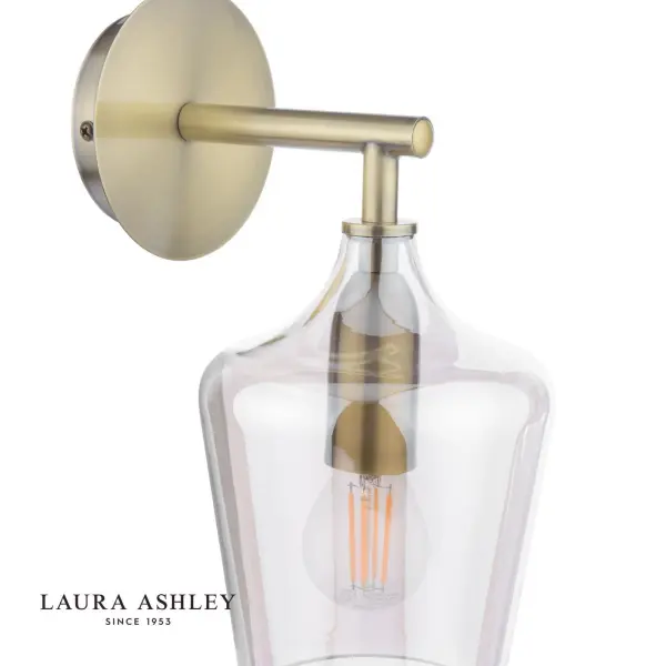 Ockley Antique Brass Wall Light with Champagne Glass