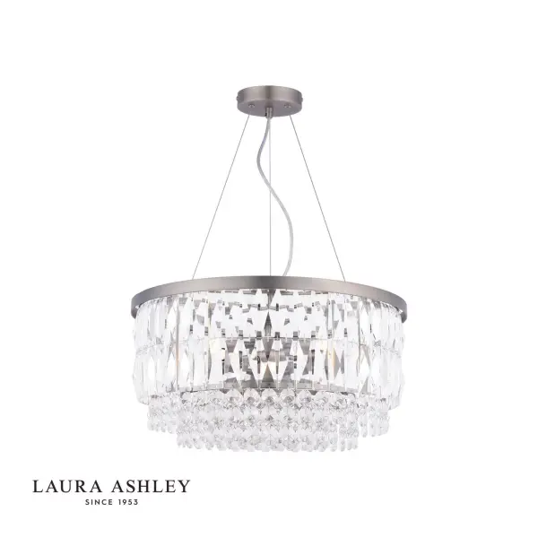 Rhosill 4 Light Pendant in Aged Pewter