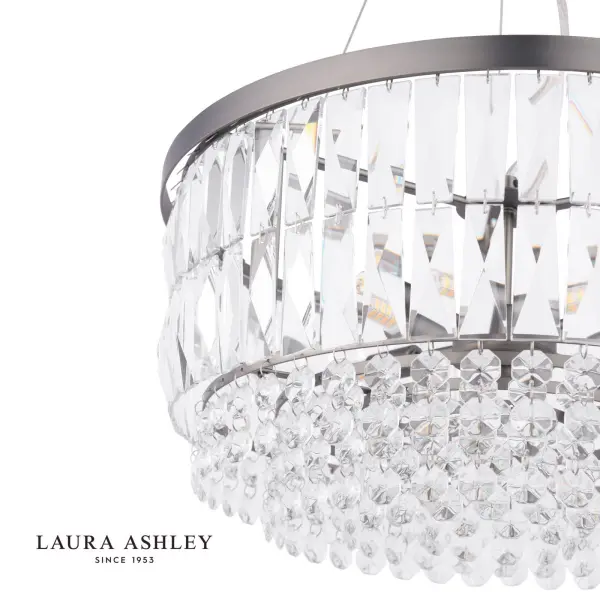 Rhosill 4 Light Pendant in Aged Pewter