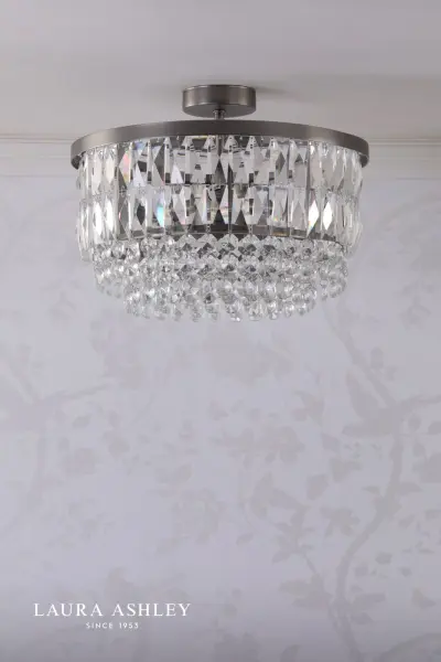 Rhosill 3 Light Semi Flush in Aged Pewter