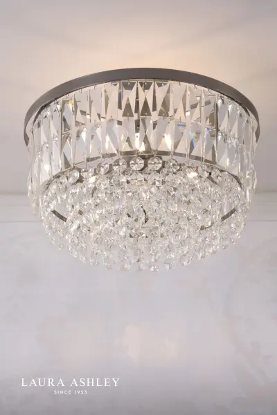 Rhosill 3 Light Semi Flush in Aged Pewter