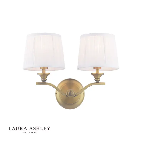 Hemsley 2 Light Antique Brass Wall Light