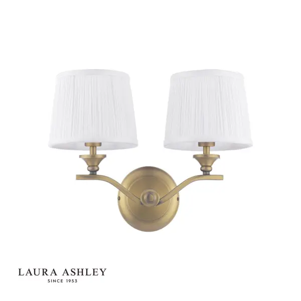 Hemsley 2 Light Antique Brass Wall Light