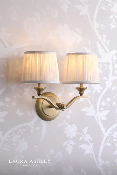 Hemsley 2 Light Antique Brass Wall Light