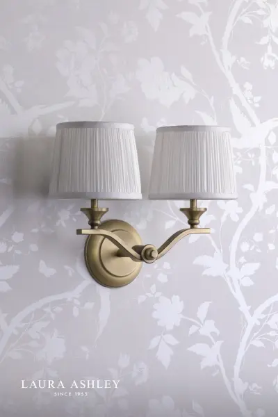 Hemsley 2 Light Antique Brass Wall Light