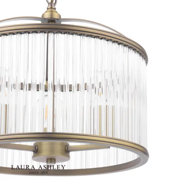 Sutton 3 Light Anique Brass Pendant