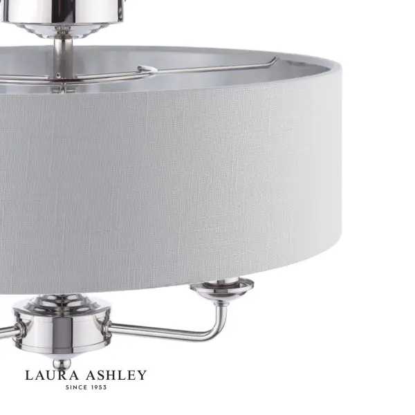 Sorrento Polished Nickel Semi Flush Light C/W Silver Shade